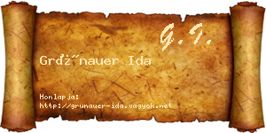 Grünauer Ida névjegykártya