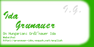 ida grunauer business card